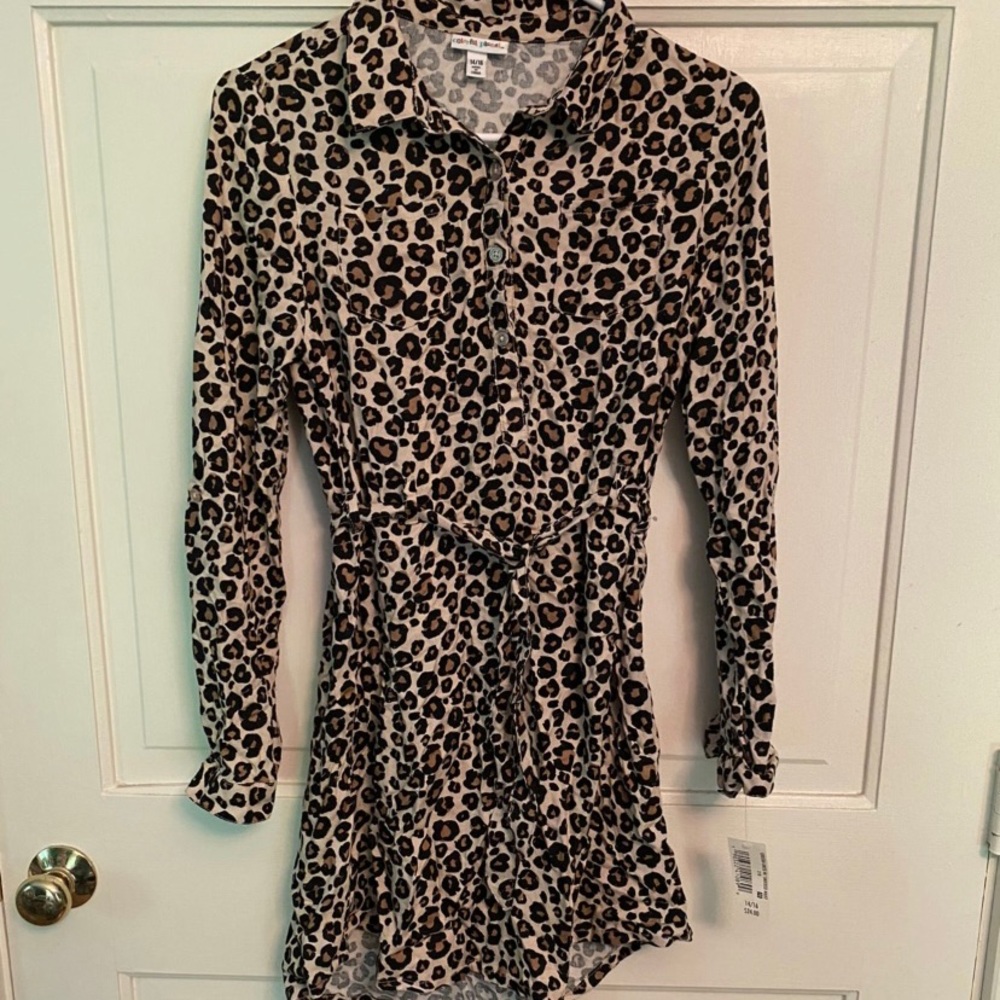 Colorful planet leopard print dress